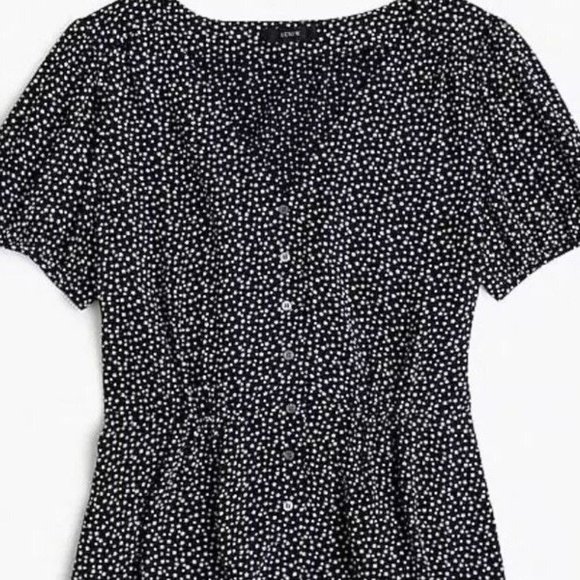 NEW JCREW $78.00 Button-up peplum top in star print Sz6 Navy/White J1462 - Picture 1 of 5